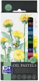 Creioane cerate Oil Pastels, set 12 culori, colectia Oxford Artistic