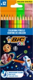 Creioane BIC colorate din lemn Evolution Smooth Cosmo Edition, 12 buc/set