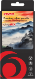 Creioane colorate corp negru, mina 4mm, set 12 culori, blister, Herlitz