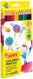Creioane colorate din lemn, 12 buc/set, culori asortate, Jovi