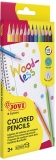 Creioane colorate fara lemn, 12 buc/set, culori asortate, Jovi