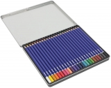 Creioane colorate hexagonale Premium, mina 3.3 mm, set 24 culori, in cutie metalica, Pelikan