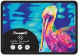 Creioane colorate hexagonale Premium, mina 3.3 mm, set 48 culori, in cutie metalica, Pelikan