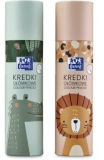 Creioane colorate rotunde Oxford Kids, mina 3 mm, set 26, include argintiu si auriu, diverse motive