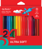 Creioane colorate Ultrasoft, mina 3.3mm, set 24 culori, Herlitz
