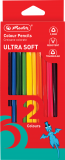 Creioane colorate Ultrasoft, mina 3.3mm, set 12 culori, Herlitz
