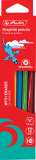 Creion grafit cu radiera 2B, mina 2.2mm, set 12, Herlitz