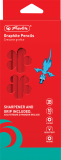 Creion grafit 2B, mina 2.4mm, rosu, set 10 + manson creion din silicon si ascutitoare, Herlitz