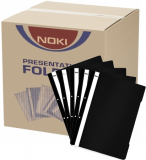 Dosar negru A4 din plastic cu sina si perforatii, 400 buc/cutie Noki