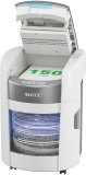 Distrugator documente automat Leitz OptiMax Home Office, P5, micro-cut, 150 coli, cos 15L, alb-gri