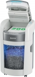 Distrugator documente automat Leitz OptiMax Small Office, P4, cross-cut, 200 coli, cos 21L, alb-gri
