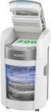 Distrugator documente automat Leitz OptiMax Small Office, P5, micro-cut, 200 coli, cos 21L, alb-gri