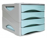 Dulap din plastic, 4 sertare, mod. 15, culoare albastru pastel, keep colour, Arda