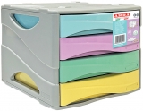 Dulap din plastic, 4 sertare, mod. 15, culori pastel, keep colour, Arda