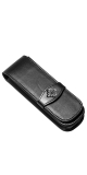 Etui Diplomat din piele naturala neagra, pentru 3 instrumente de scris