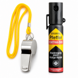 Kit aparare impotriva cainilor, spray autoaparare cu piper Dog Defender 40 ml, TW1000 si fluier din metal cu snur