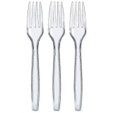 Furculite reutilizabile alb/transparent 50 buc/set