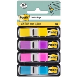 Index autoadeziv mini Post-It® 4 culori neon 35 buc/culoare, 140 buc/set 3M