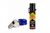 Kit aparare impotriva cainilor, spray autoaparare cu piper Dog Defender 40 ml, TW1000 si fluier din metal cu snur