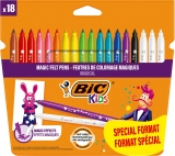 Markere BIC colorate lavabile Colour&Erase, 18 culori/set