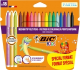 Markere BIC colorate ultralavabile Kid Couleur Format Special Pastel 18 culori/set