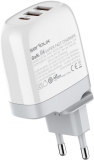 Incarcator retea Serioux 65W GAN QC, Intrare: AC100-240V~ 50/60Hz 1.5A, Ieșire (USB-C1): 5V-3A 9V-3A 12V-3A 15V-3A 20V=3.25A 65W(Max), Ieșire (USB-A1): 5V-3A 9V-2A 12V=1.5A 18W(Max), Ieșire (USB-A2): 5V-3A 9V-2A 12V 1.5A 18W(Max), A1+A2=18W(Max), C1+A1=45W+18W=63W(Max),  C1+A1+A2= 60W(Max), Total 