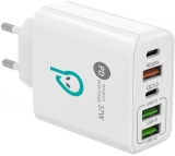 Incarcator retea Spacer QC 38W, 5 x porturi: USB Type-C PD x 1m USB Type-C x 1, USB Quick Charge x 1, USB x 2, alb