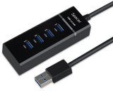 HUB extern SPACER, porturi USB: USB 3.0 x 4, conectare prin USB 3.0, negru