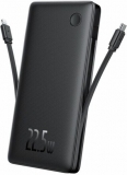 Baterie externa Baseus Airpow lite, 10000mAh, 22.5W, 1 x USB; 1 cablu x USB Type-C, 1 cablu x Iphone Lightning, total 3A, negru
