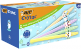Pix BIC cu figurina Cristal Figurines, diverse culori, cerneala albastru, 20 buc/cutie