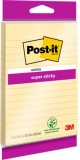 Notite adezive mari Post-it Super Sticky, liniate, galben canar, 102 x 152 mm, 45 file/bloc