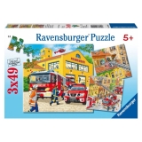 Puzzle brigada de pompieri, 3x49 piese Ravensburger