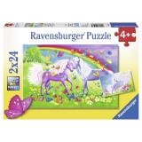 Puzzle cai si curcubeu, 2x24 piese Ravensburger