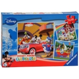 Puzzle clubul Mickey Mouse 3 x 49 piese Ravensburger