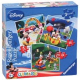 Puzzle Clubul Mickey Mouse, 3 Buc In Cutie, 25/36/49 Piese Ravensburger