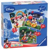 Puzzle Clubul Mickey Mouse, 3 Buc In Cutie, 25/36/49 Piese Ravensburger