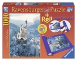 Puzzle castelul Neuschwanstein iarna 1000 piese + suport de puzzle Ravensburger