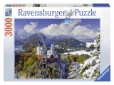 Puzzle castelul Neuschwanstein iarna, 3000 piese Ravensburger