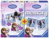 Puzzle + joc memory Frozen 3 buc in cutie 25/36/49 piese Ravensburger