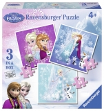 Puzzle Frozen, 3 buc in cutie, 25/36/49 piese Ravensburger