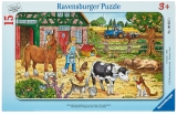Puzzle viata la ferma, 15 piese Ravensburger