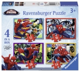 Puzzle Spiderman, 4 buc in cutie, 12/16/20/24 piese Ravensburger