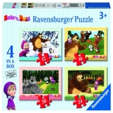 Puzzle Masha si ursul, 4 buc in cutie, 12/16/20/24 piese Ravensburger