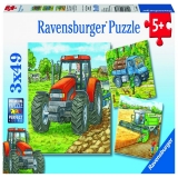Puzzle utilaje agricole, 3x49 piese Ravensburger