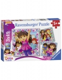 Puzzle Dora Si Prietenii, 3X49 Piese Ravensburger