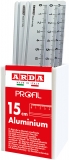 Rigla aluminiu, 15 cm, profil, Arda, 15 buc/set