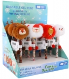 Roller gel cu cerneala termosensibila, X-mas Funny Pompom, 0.5mm, cerneala albastru, 12 buc/display, Happy Color