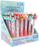 Roller gel cu cerneala termosensibila, Sweet X-mas, 0.5mm, cerneala albastru, 24 buc/display, Happy Color