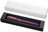 Roller Jazz Noble Elegance Viola, 1 rezerva roller Pelikan 338 inclusa, cerneala albastra corectabila, varf M, in cutie pentru cadou