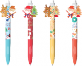 Roller gel cu rescriere, 0.5 mm, albastru, X-mas 3, Happy Color, diverse modele